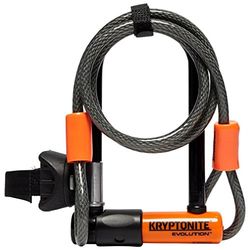 Kryptonite Bügelschloss EVO. Mini-7 KFlex 120 cm m. Flex Frame Halter Cadeado, unissexo, preto, 8,3 x 17,8 cm