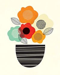Nicola Evans - Stampa su tela, motivo floreale, 5 cm, multicolore, 40 x 50 cm