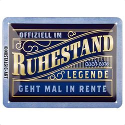 Nostalgic-Art Plaque en métal rétro 15 x 20 cm retraite - Idée cadeau pour retraite - En métal - Design vintage avec inscription en anglais