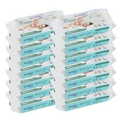 Bambo Nature Plastic-Free Wet Wipes (14x 50), Newborn Essentials, Eco-Labelled Baby Wipes, Gentle and Soft , Moisturising, Skin-Friendly, Plastic-Free, Baby Essentials