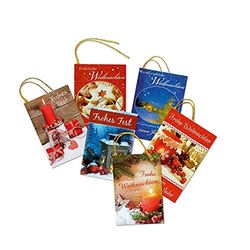Perleberg Etiquetas de regalo de Navidad – Paquete de 6 – Etiquetas de regalo – Tarjetas de Navidad pequeñas – Colgante de Navidad pequeño – Colgante de papel para botellas y regalos
