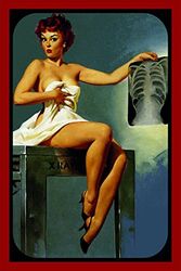 Schatzmix Metalen bord Pinup sexy vrouw met röntgen xray metalen bord wanddecoratie 20x30 tin teken