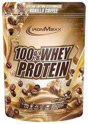 IronMaxx 100% Whey Proteína Polvo – Vainilla Coffee 500 g bolsa | Azúcar reducido en agua, proteína en polvo de proteína de suero | muchos sabores diferentes
