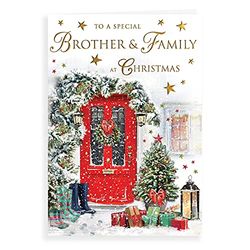 Regal Publishing - Tarjeta de Navidad tradicional para hermano y familia, 22,8 x 15,2 cm