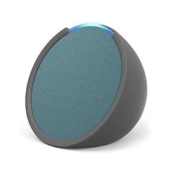 Echo Pop | Altoparlante Bluetooth intelligente con Alexa, compatto e dal suono potente | Verde petrolio + custodia per Echo Pop Made For Amazon (modello 2023), Grigia