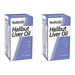 HealthAid Halibut Liver Oil - 90 Capsules (Pack of 2)