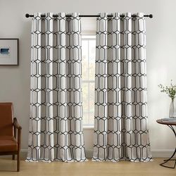 Elrene Home Fashions Kaiden, Tenda oscurante per finestra, pannello singolo, 132 x 241 cm (larghezza x lunghezza), colore: nero