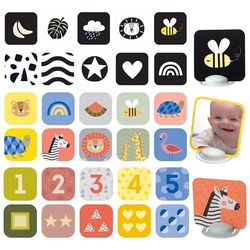 Taf Toys My First Tummy-Time Baby Flash Cards. High Contrast Newborn Sensory Flashcard. Black White Monochrome Colourful Visual Stimulation Learning Activity Gift Set for Babies. 0 Months +