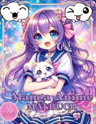 Manga Anime Malbuch für Mädchen ab 10 Jahren: 50 Motive zum Ausmalen und Entspannen | Perfekt als Geschenk für Mädchen und Teenager | Malen ab 10