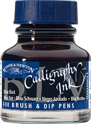 Winsor & Newton Calligraphy 1111034 - Bottiglia di inchiostro da 30 ml, colore: Blu e Nero