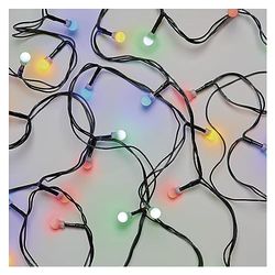 EMOS Led-lichtketting Cherry kleurrijk voor binnen en buiten, 8 m lange kerstlichtketting met 80 leds in bolvorm, Ø 1 cm, 8 lichtmodi, voeding en transformator, voor feestjes, Kerstmis, decoratie