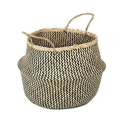 Compactor - Panier de rangement en jonc de mer Taille L, coloris naturel et noir