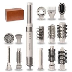Cecotec Brosse Soufflante avec 14 Têtes, Technologie Coanda CeramicCare 14in1 AirGlam Champagne. Brosse Chauffante 1400W, Moteur Numérique, Éliminateur de Frisottis, 3 Températures