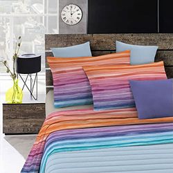 Italian Bed Linen Rainbow MB Home Italy Fantasy Completo Letto, Microfibra, Piazza e Mezza, 2 unità