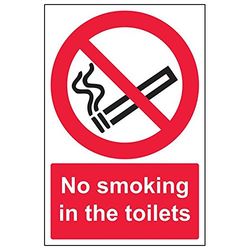 Vsafety 57030 Au-s "Interdiction de fumer dans les toilettes" Sign, portrait, 200 mm x 300 mm (lot de 3)