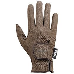 uvex Estilo desportivo, luva de equitação elástica unissexo, excelente aderência e resistente ao desgaste, compatível com ecrã tátil, castanho, 10