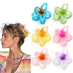 Euqvunn Pince Cheveux Fleur 6 Pièces, Barrette Cheveux Femme pour Cheveux Épais, Pince Fleur Hawaïenne Antidérapantes, Pinces à Cheveux Plumeria Cadeaux de Coiffure pour Femmes et Filles