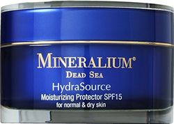 Mineralium - Nawilżający krem ochronny SPF15 do skóry normalnej i suchej - Minerały z Morza Martwego, aloes i witamina E - Nawilżenie i ochrona UV - Bez siarczanów i parabenów - 50ml