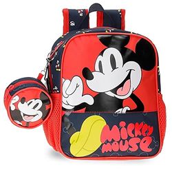 Disney Mickey Mouse Fashion Backpack Nursery Multicoloured 21 x 25 x 10 cm Microfibre 5.25L, Multicoloured, Daycare Backpack