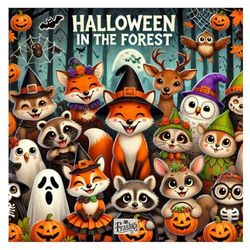 Halloween in the Forest: Coloring Book for Kids