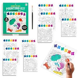 Mudpuppy Under The Sea – Painting Kit with Illustrations of Fun Ocean Designs for Children Ages 5 and Up