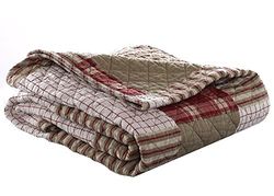 Eddie Bauer Coleção Island manta acolchoada: 100% algodão, reversível e leve, ilha de caminho, 50" x 60"