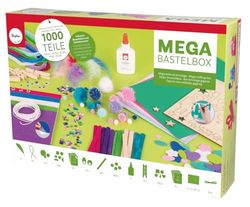 Rayher 69186000 Mega conjunto de artesanato, 1000 peças, cor azul, verde, rosa e lilás, para artesanato infantil