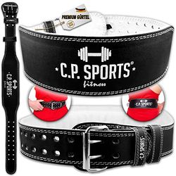 C.P.Sports Gewichtheffen Riem XXS - XXXXXXL - Leer - Bodybuilding Riem, Trainings Riem, Gewichtheffen Riem Heren Dames