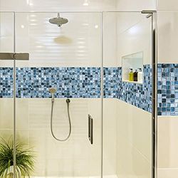 6 adhesivos adhesivos de cenefa de azulejos | Adhesivo adhesivo cemento azulejos frisos - Mosaico de pared baño cocina | Frisos Azulejos de cemento adhesivo para pared - 6 piezas de 10x60cm