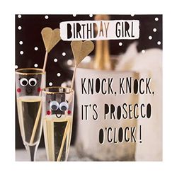 Hallmark Verjaardag Meisje Kaart - Grappig Fotografisch Prosecco Ontwerp