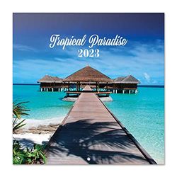 Grupo Erik Calendario Paraiso Tropical 2023 - Calendario 2023 pared con certificado FSC - Calendario mensual 30x30cm