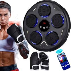 NK Máquina de Boxeo Musical de Pared con Bluetooth - 9 Modos de Entrenamiento y 9 Velocidades, Altavoz Potente, Pantalla LCD e Iluminación LED, Apto Adultos y Jóvenes (No Apto para Gotelé)