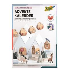 folia 9388-Calendario dell'Avvento Villaggio, Set Fai da Te da 113 Pezzi, Città nella Neve, Paper, Various