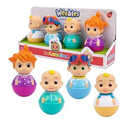 Weebles, 4 Personnages COCOMELON, Culbuto, Jouet d'éveil, Jouet pour Enfants dès 1 Ans, GIOCH I PREZIOSI, WEC01