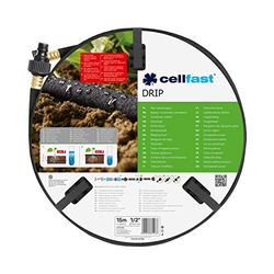 Cellfast Tuyau d'irrigation DRIP, Arrosage économique et précis, économise jusqu'à 70% d'eau, connexion en série, 15m, 1/2", 19-002 38 x 38 x 8 cm Multicolore