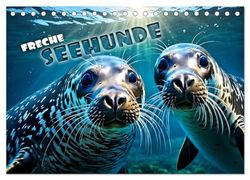 Freche Seehunde (Tischkalender 2025 DIN A5 quer), CALVENDO Monatskalender: Erheiternde Bilder verspielter Robben in ihrem natürlichen Habitat