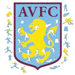 Iconic Puzzles, Aston Villa Logo, Puzzle en Bois 100% éco-Durable avec licience Officielle, Taille L, 500 pièces