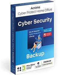 Acronis Cyber Protect Home Office 2023 , Premium , 500 GB Cloud-Space , 3 PC/Mac , 1 Year , Windows/Mac/Android/iOS , Internet Security with Backup , Activation Code by post