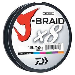 J-BRAIDX8, vulspoel, meerkleurig, mono dia. = 6 lbs.