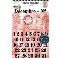 22 timbri trasparenti "Florilèges Design Cinnamon and Chocolat" Hello December