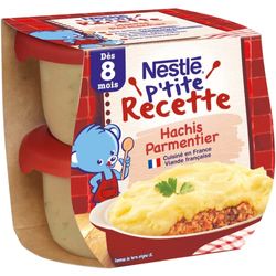 Nestlé Bébé P'tite Recette Hachis Parmentier Plat complet dès 8 mois - 2 x 200g