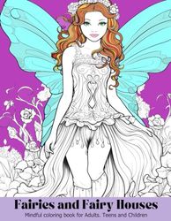 Fairies and Fairy Houses Coloring book: Mindful Coloring Book for Adults, Teens and Children