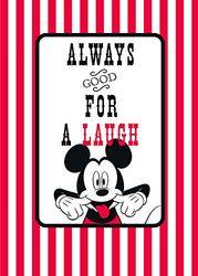 Disney väggmålning från Komar | Musse Mouse Laugh | Barnrum, dekoration, konsttryck | Storlek 50 x 70 cm (bredd x höjd) | utan ram | WB039-50x70
