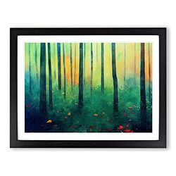 Forest Of Colour Vol.5 H1022 Framed Print for Living Room Bedroom Home Office Décor, Wall Art Picture Ready to Hang, Black A4 Frame (34 x 25 cm)