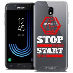 Caseink fodral för Samsung Galaxy J7 2017 J730 (5.5) fodral [kristallgel HD mönster kollektion citat design Start Doing - mjuk - ultratunn - tryckt i Frankrike]