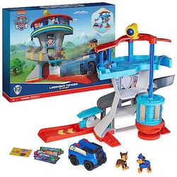 La Pat' Patrouille - Tour De Contrôle - Jouet Univers Pat' Patrouille De 50 Cm - Avec Périscope, Missions, Toboggan, 7 Cartes 1 Véhicule Et 2 Figurines Chase - Paw Patrol - Jouet Enfant 3 Ans Et +