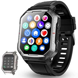 Montre Connectée avec Appel Bluetooth 5.1/Numérotation, Montre Intelligente Sport IP67, Smartwatch 20 Modes Sportifs Fréquence Cardiaque, Oxygène Sanguin, Météo, Réveil, Calories pour Android iOS