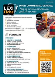 Droit commercial général: Actes de commerce, commerçants, fonds de commerce