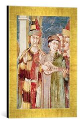 Kunst für Alle 'Encadré Image de Simone Martini Detail of Musicians from The Life of St. Martin, c.1326, d'art dans Le Cadre de Haute qualité Photos Fait Main, 30 x 40 cm, Or Raya