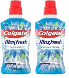 COLGATE Bain de bouche Max Fresh Clean & Fresh - fraîcheur longue durée - 500ml (Lot de 2)